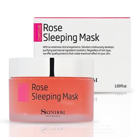 [Skindom] Rose Sleeping Mask, 50ml _ Rose extract rich in vitamins A and C revitalizes the skin, and natural ingredients supply moisture, Whitening, Cream Pack, Home Skin Care _ Made in KOREA